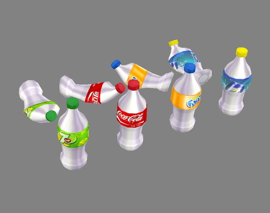 Carbonated drinks - Coca-Cola - soda - Recyclable wastes Low-poly 3D model_2