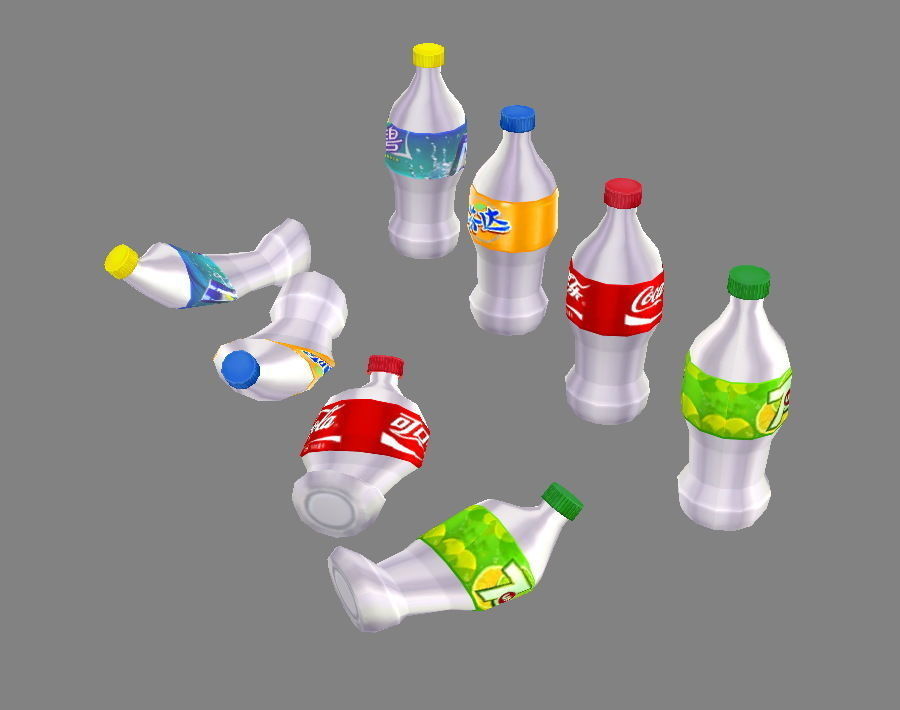 Carbonated drinks - Coca-Cola - soda - Recyclable wastes Low-poly 3D model_1