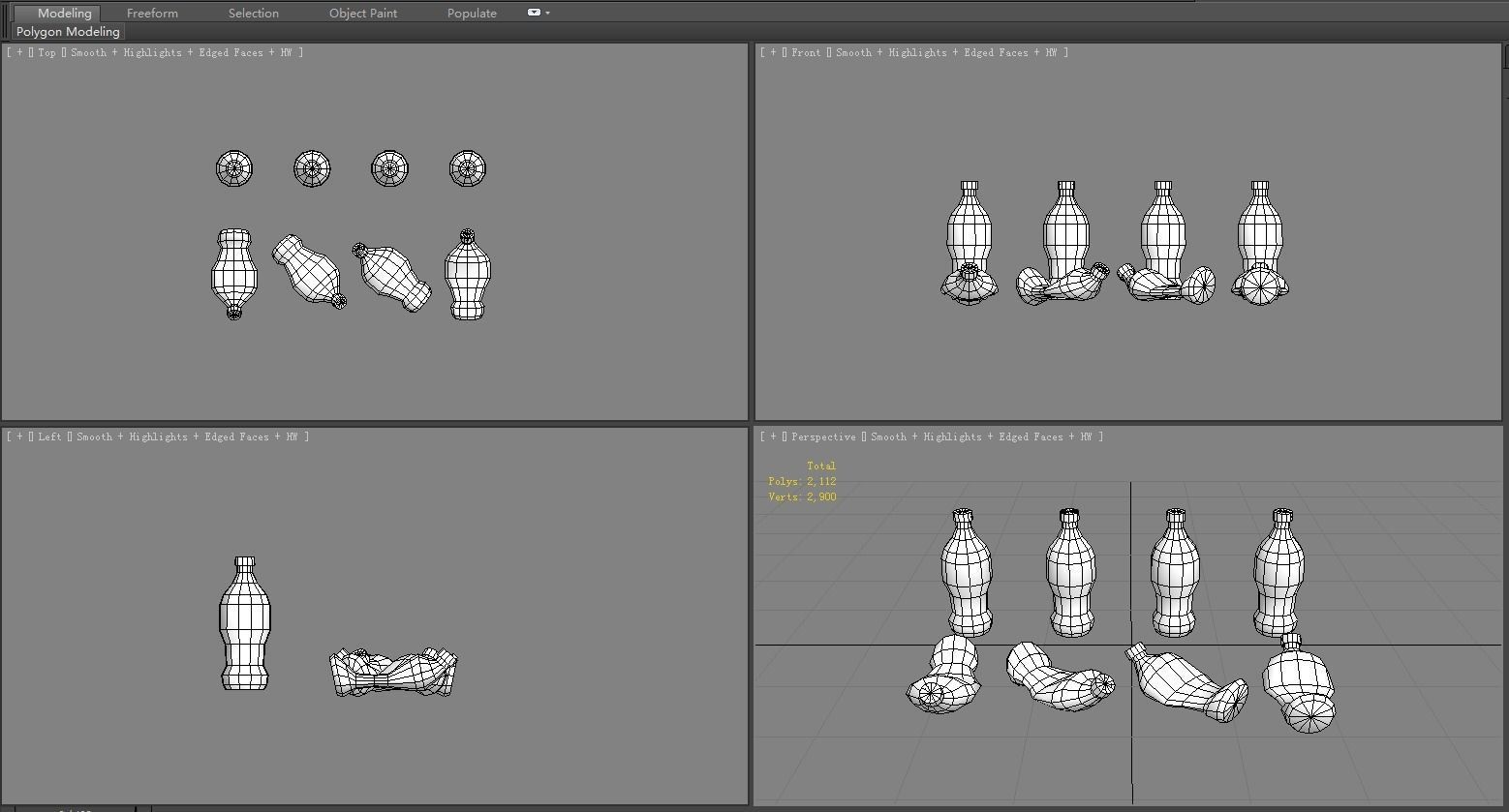 Carbonated drinks - Coca-Cola - soda - Recyclable wastes Low-poly 3D model_5