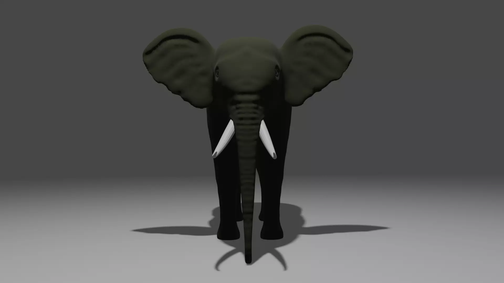 Elephant with tusks 3D model_0