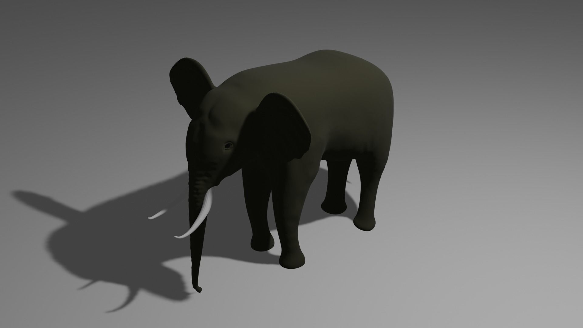 Elephant with tusks 3D model_1