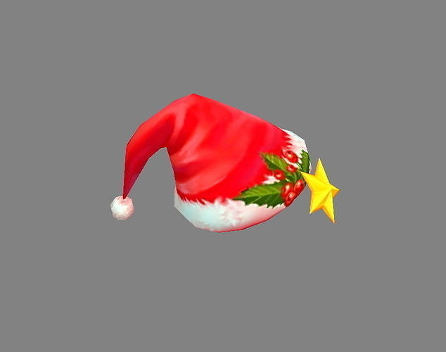 Cartoon Santa hat Low-poly 3D model