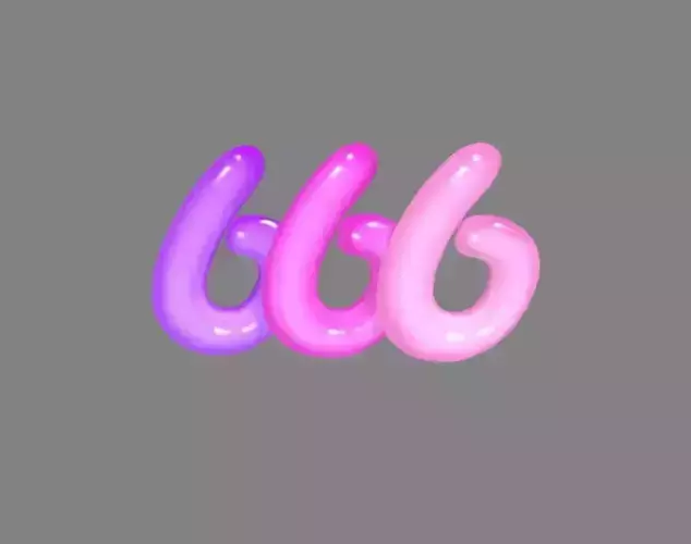 Cartoon balloons  - number 6