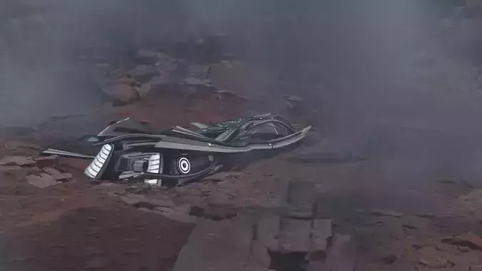 SCI FI Environment with Space Ship