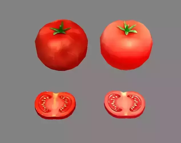 Cartoon Vegetable - Tomato and slice