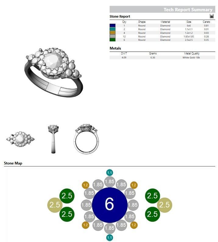 CJC7079 Ladies womans womens diamond ruby emerald Rings 3D print model_9