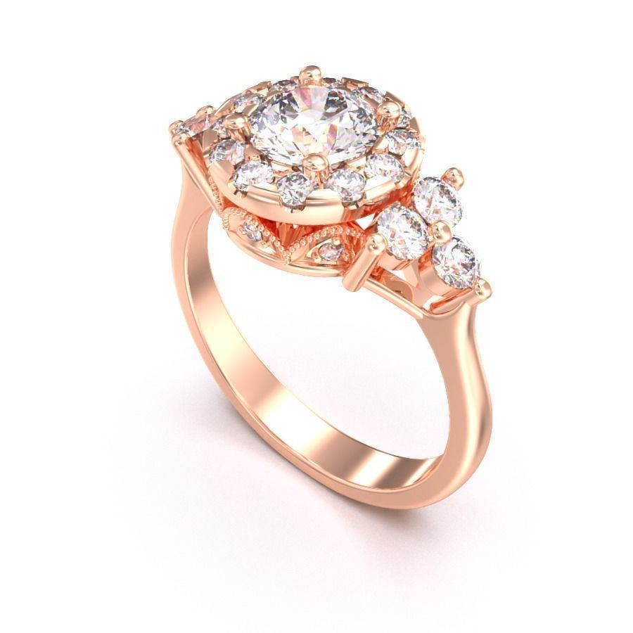 CJC7079 Ladies womans womens diamond ruby emerald Rings 3D print model_2