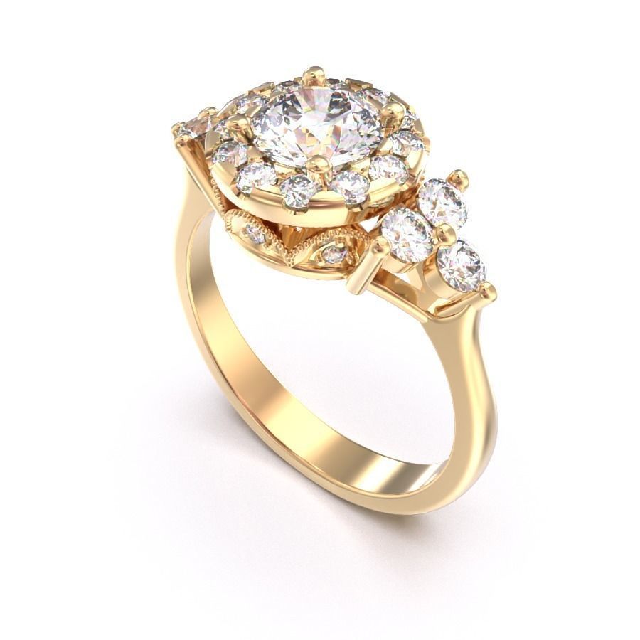 CJC7079 Ladies womans womens diamond ruby emerald Rings 3D print model_1