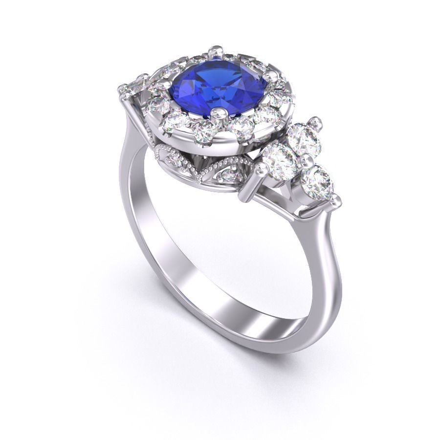 CJC7079 Ladies womans womens diamond ruby emerald Rings 3D print model_7