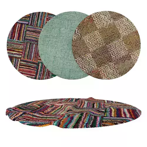 Round Rug Set 283