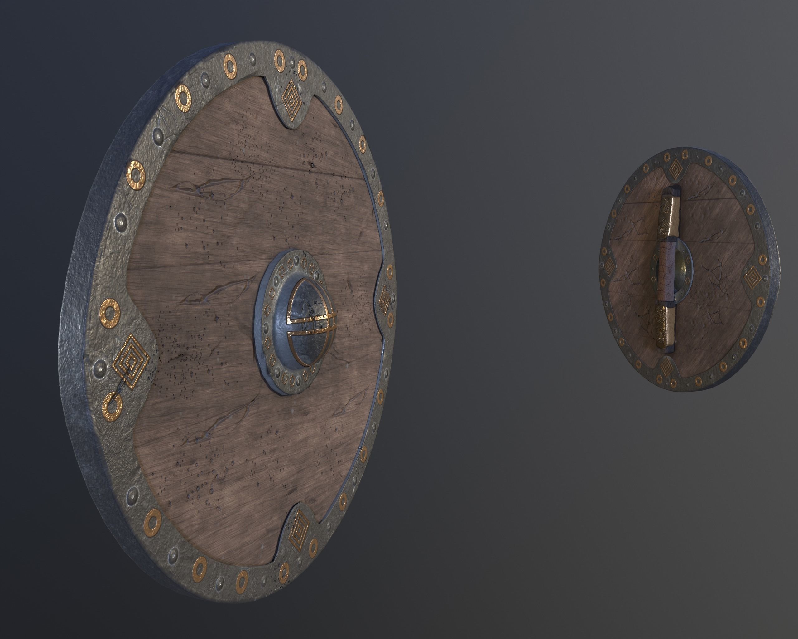Viking Shield 3D modeling Low-poly 3D model_10