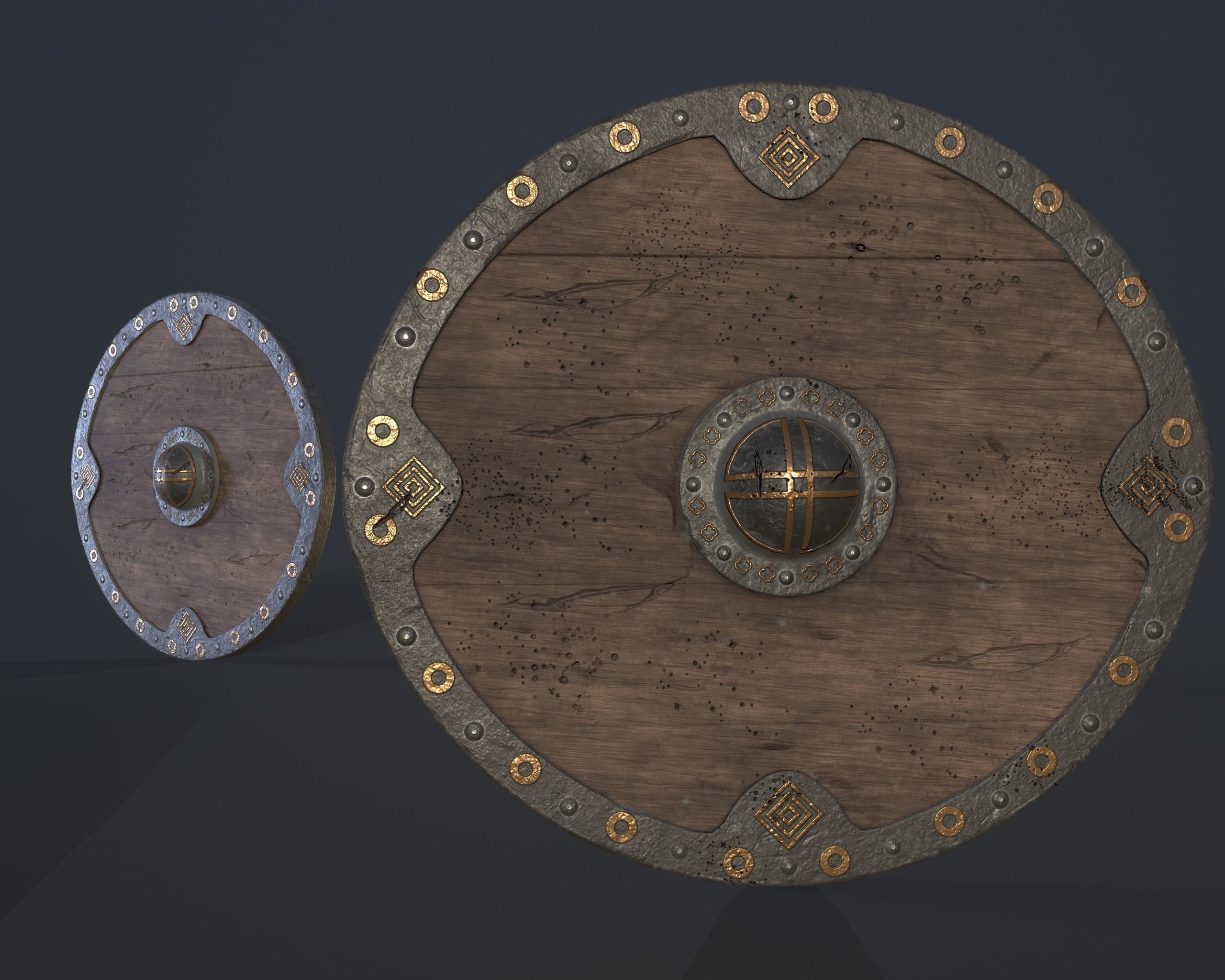 Viking Shield 3D modeling Low-poly 3D model_11