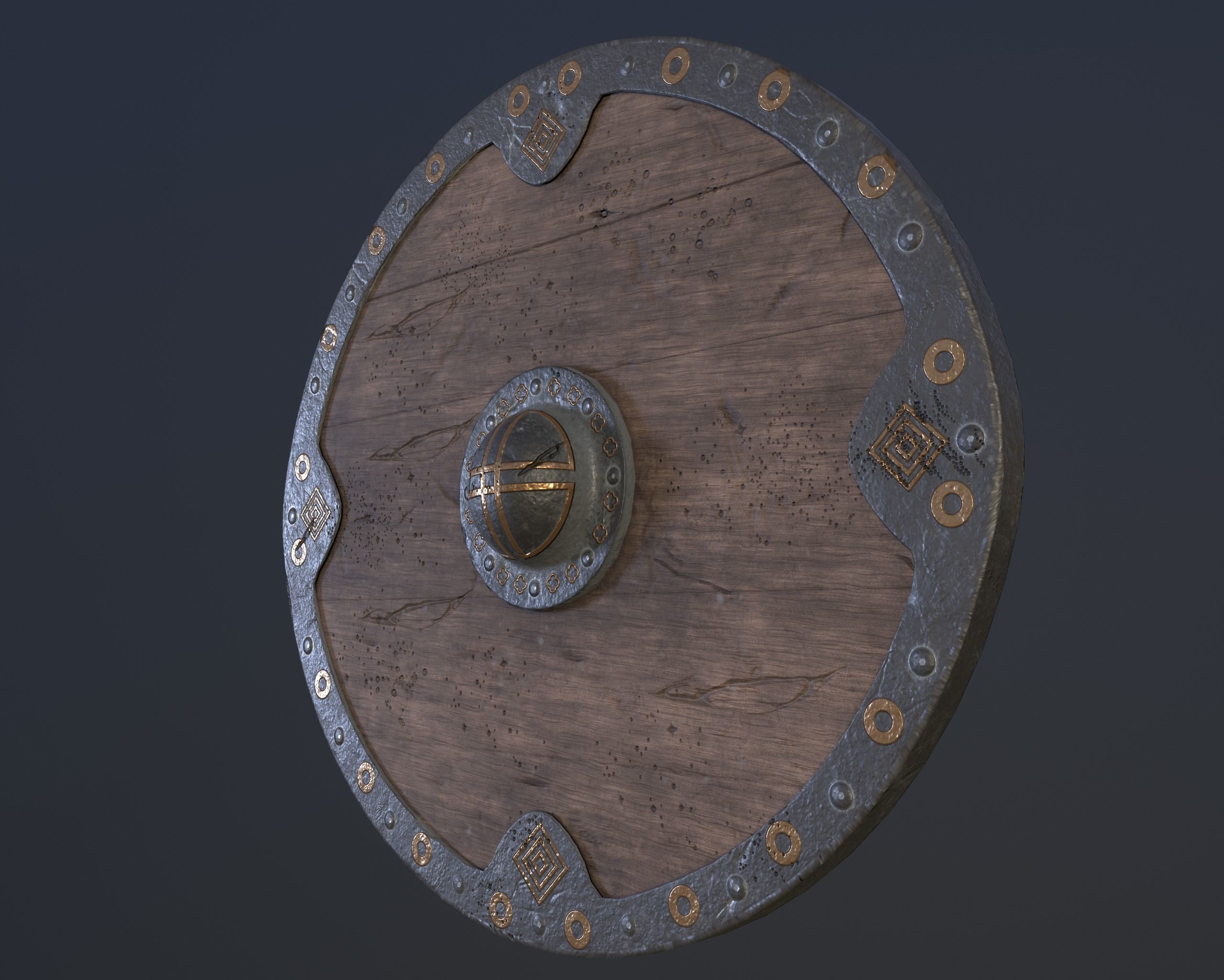 Viking Shield 3D modeling Low-poly 3D model_8