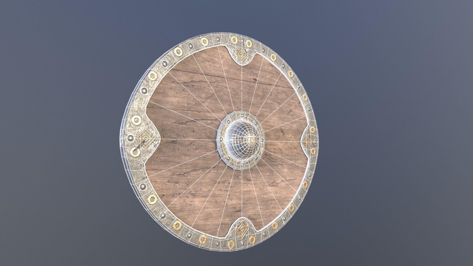 Viking Shield 3D modeling Low-poly 3D model_13