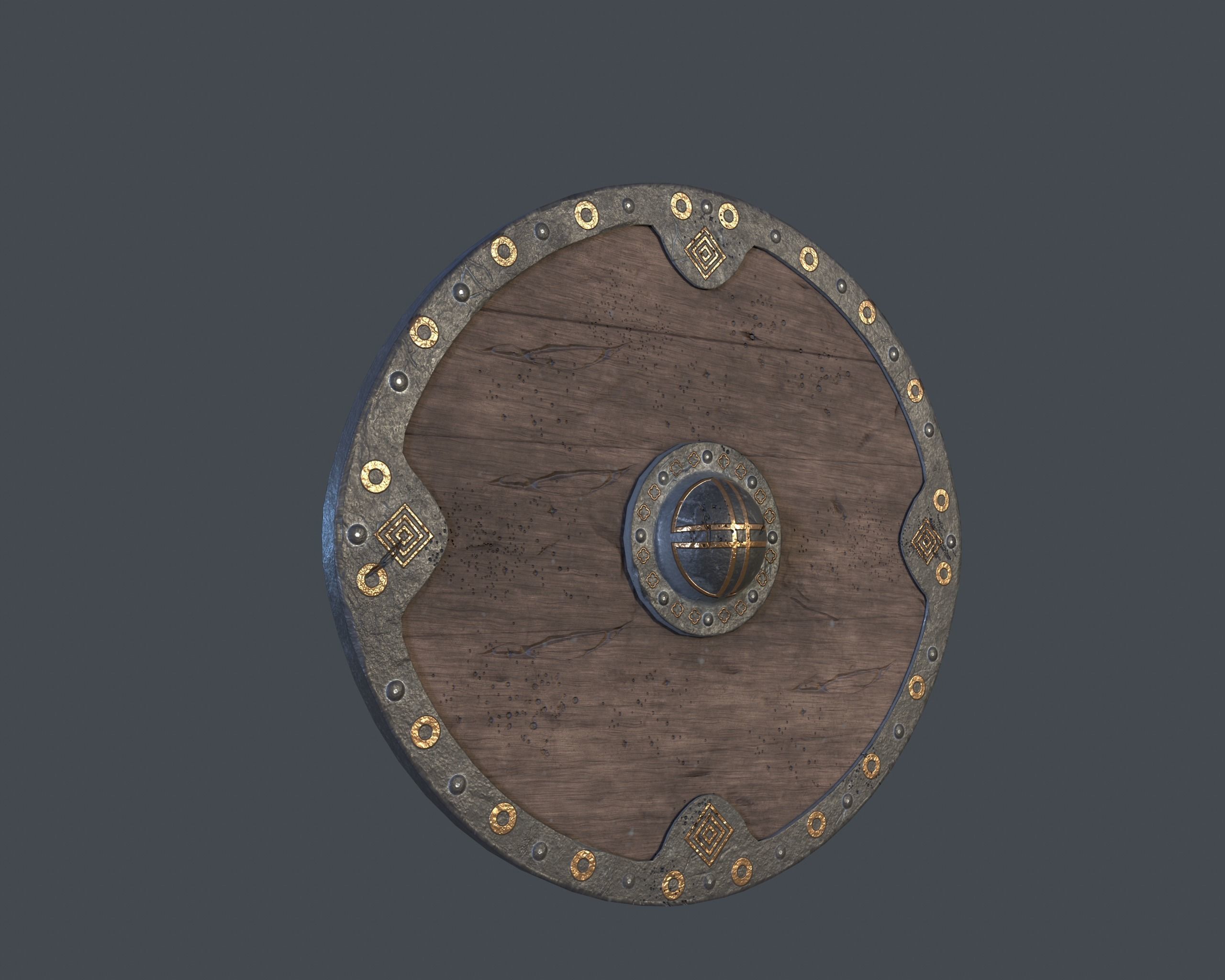 Viking Shield 3D modeling Low-poly 3D model_7