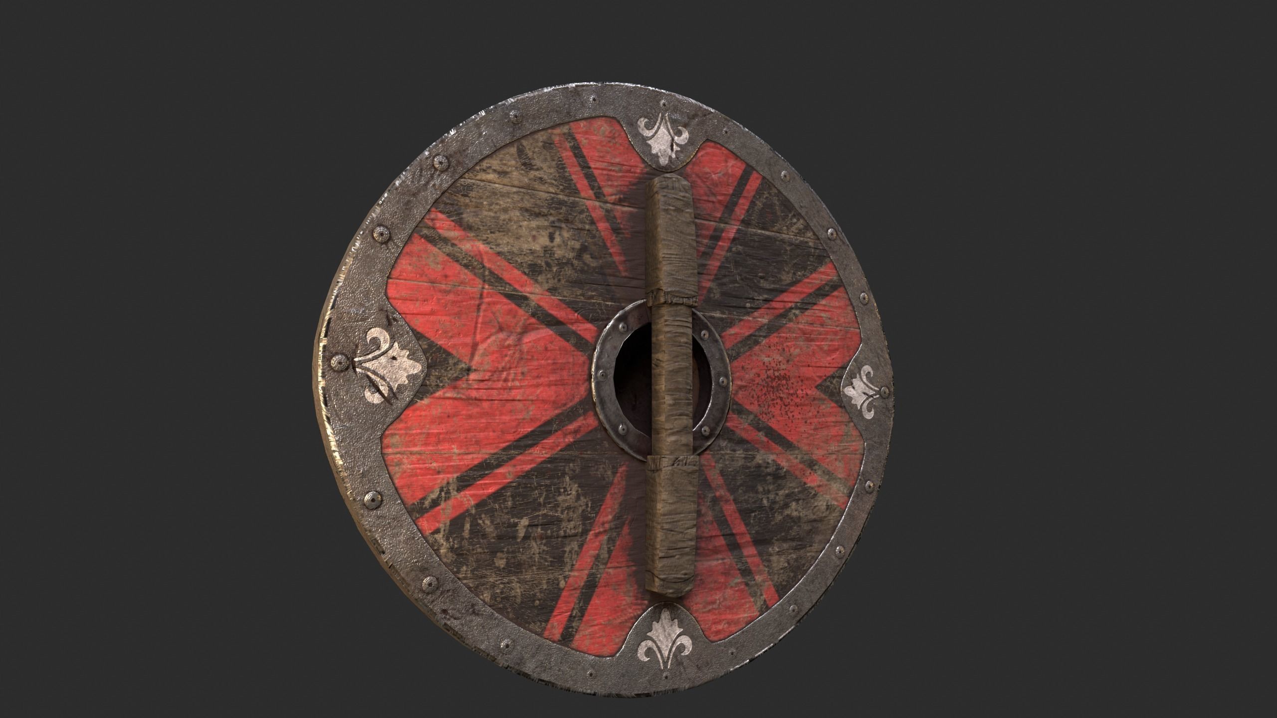 Viking Shield 3D modeling Low-poly 3D model_3