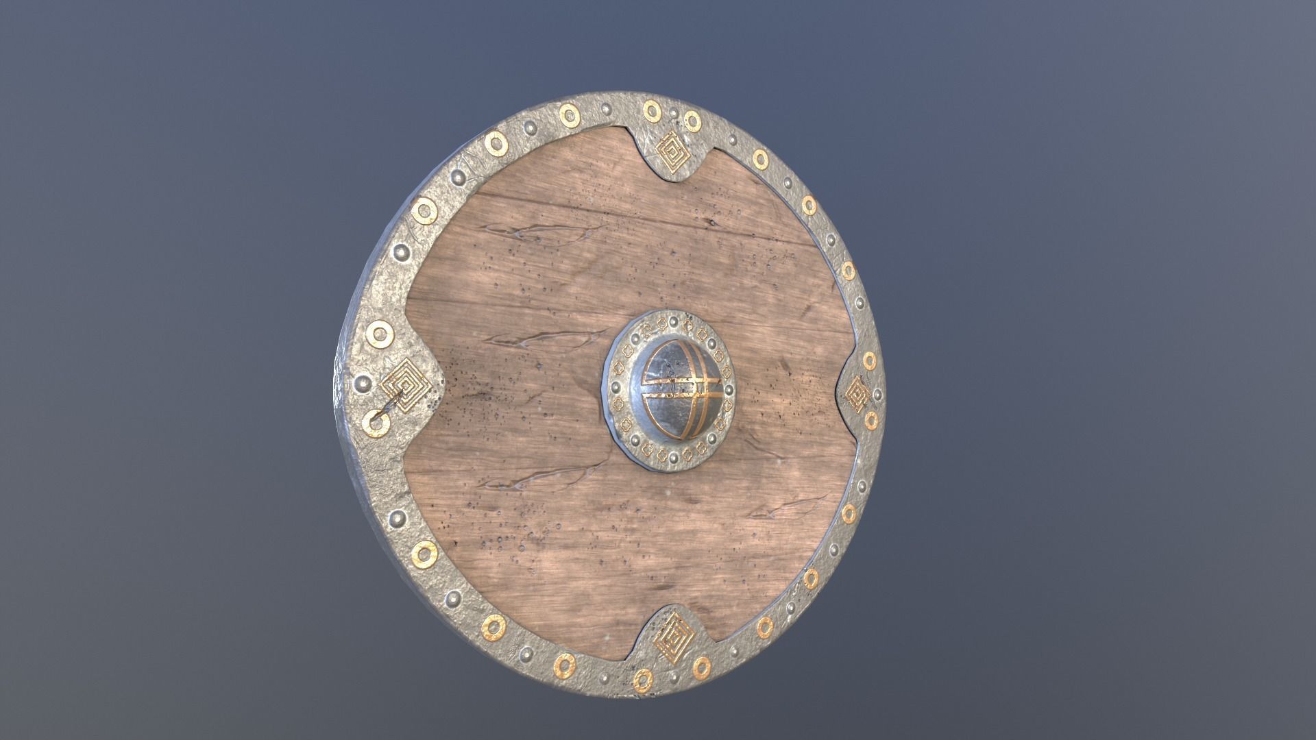 Viking Shield 3D modeling Low-poly 3D model_14