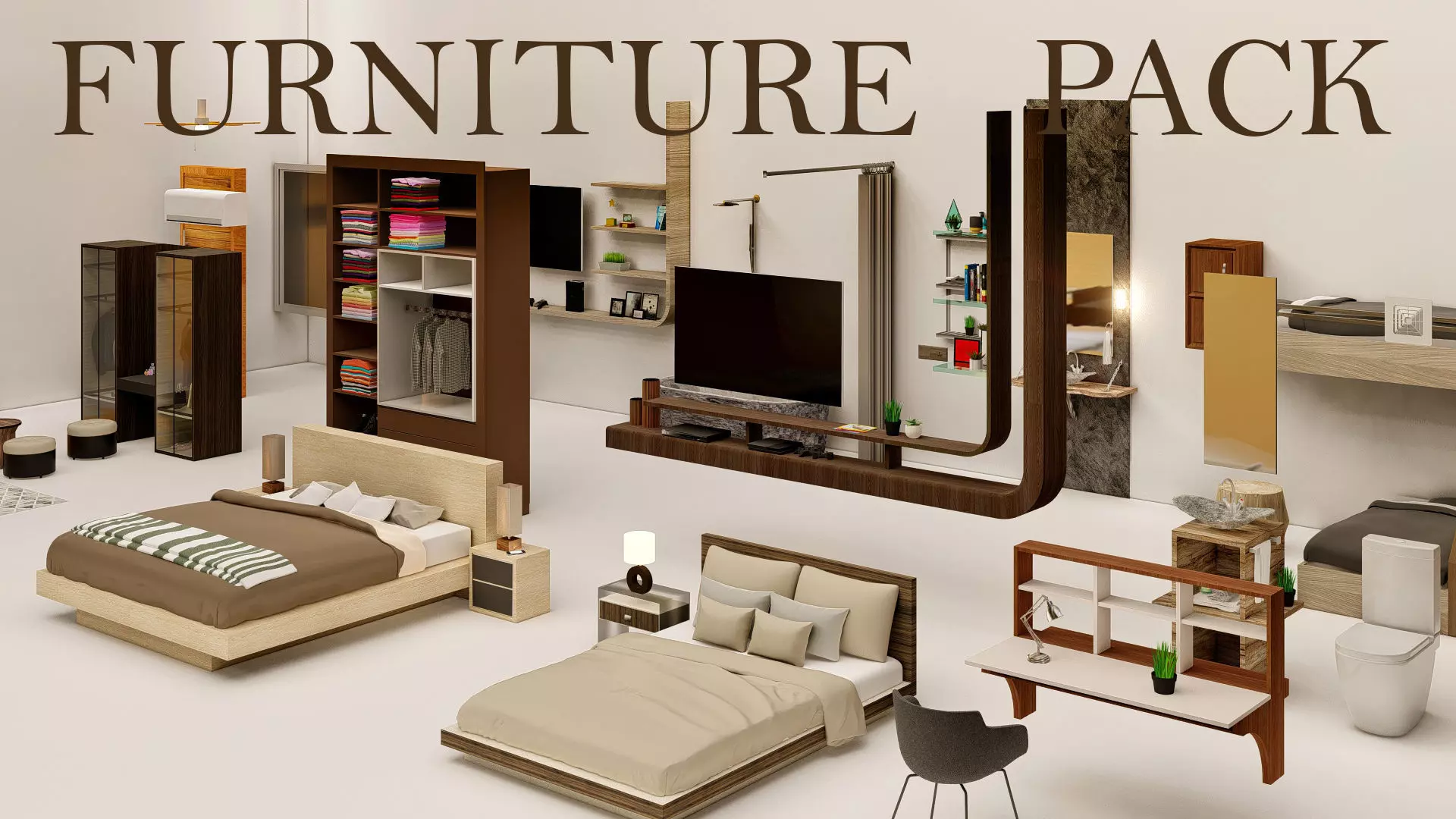 master bedroom furniture pack of 23 3D model