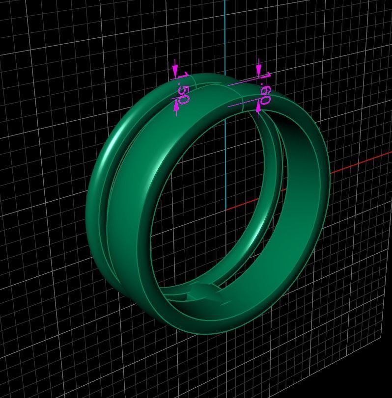 DOUBLE ROW STACK BAND RING MIX SIZE 4 5 6 7 8 9 10 3D print model_15