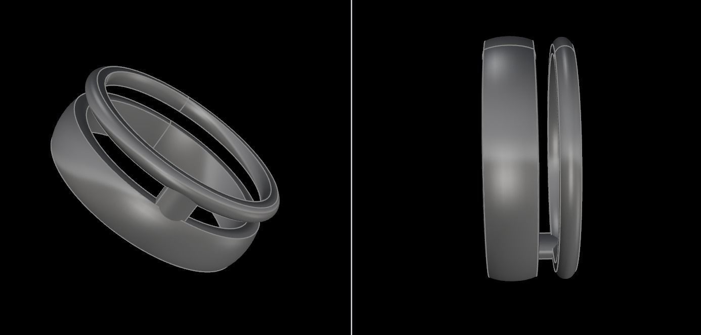DOUBLE ROW STACK BAND RING MIX SIZE 4 5 6 7 8 9 10 3D print model_20