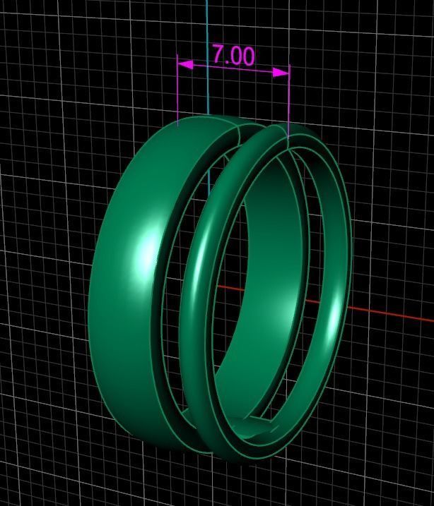 DOUBLE ROW STACK BAND RING MIX SIZE 4 5 6 7 8 9 10 3D print model_16