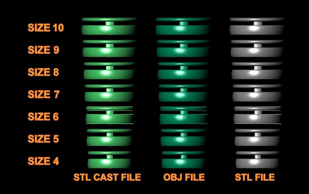 DOUBLE ROW STACK BAND RING MIX SIZE 4 5 6 7 8 9 10 3D print model_5