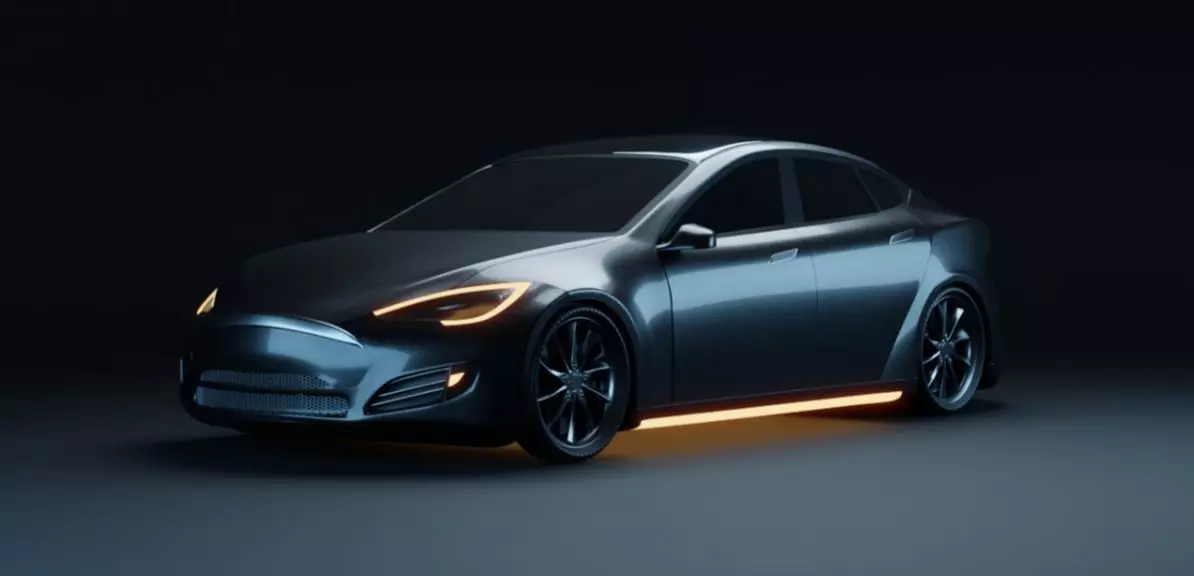 Tesla Car 3d 3D model_0