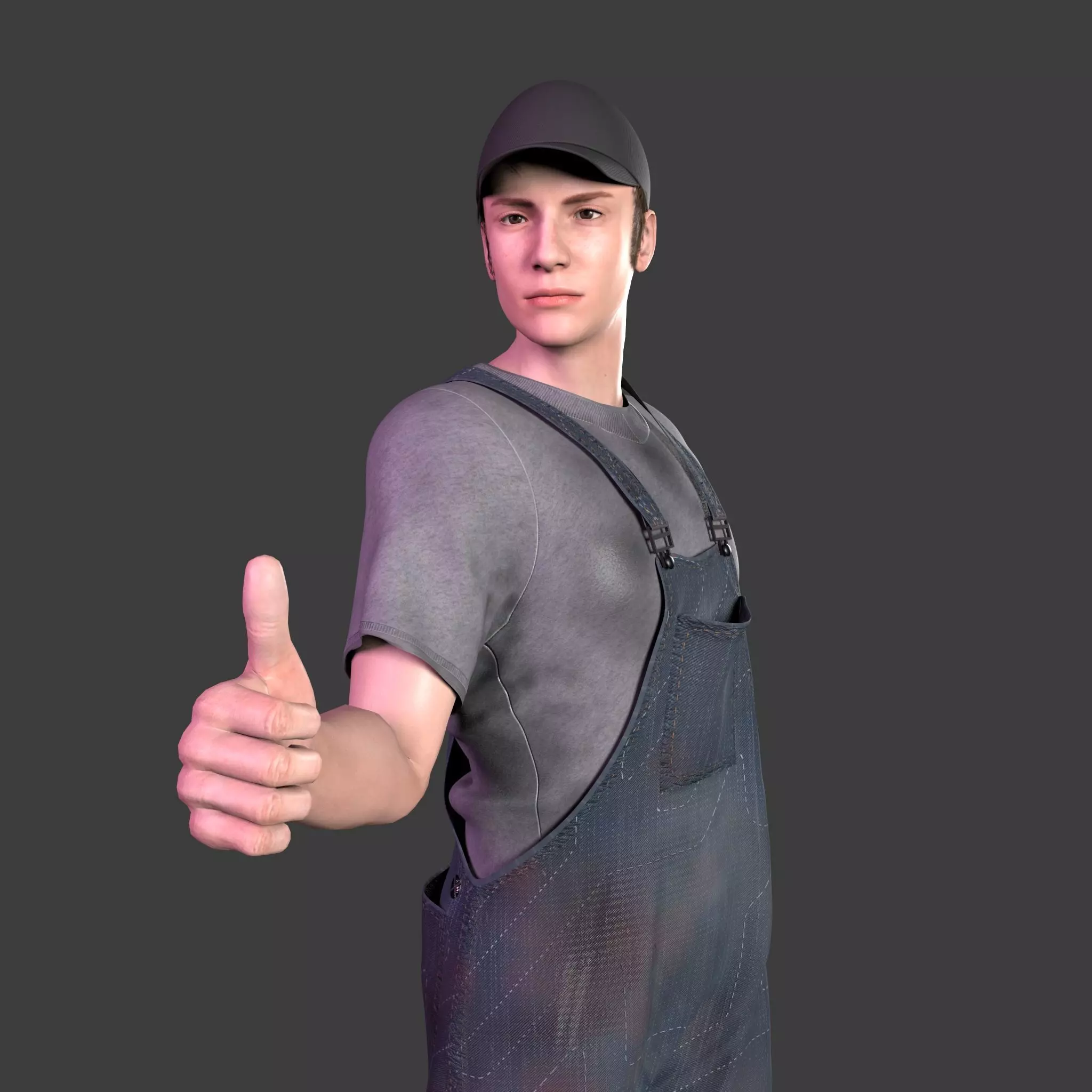 Mechanic man in overalls 3D model