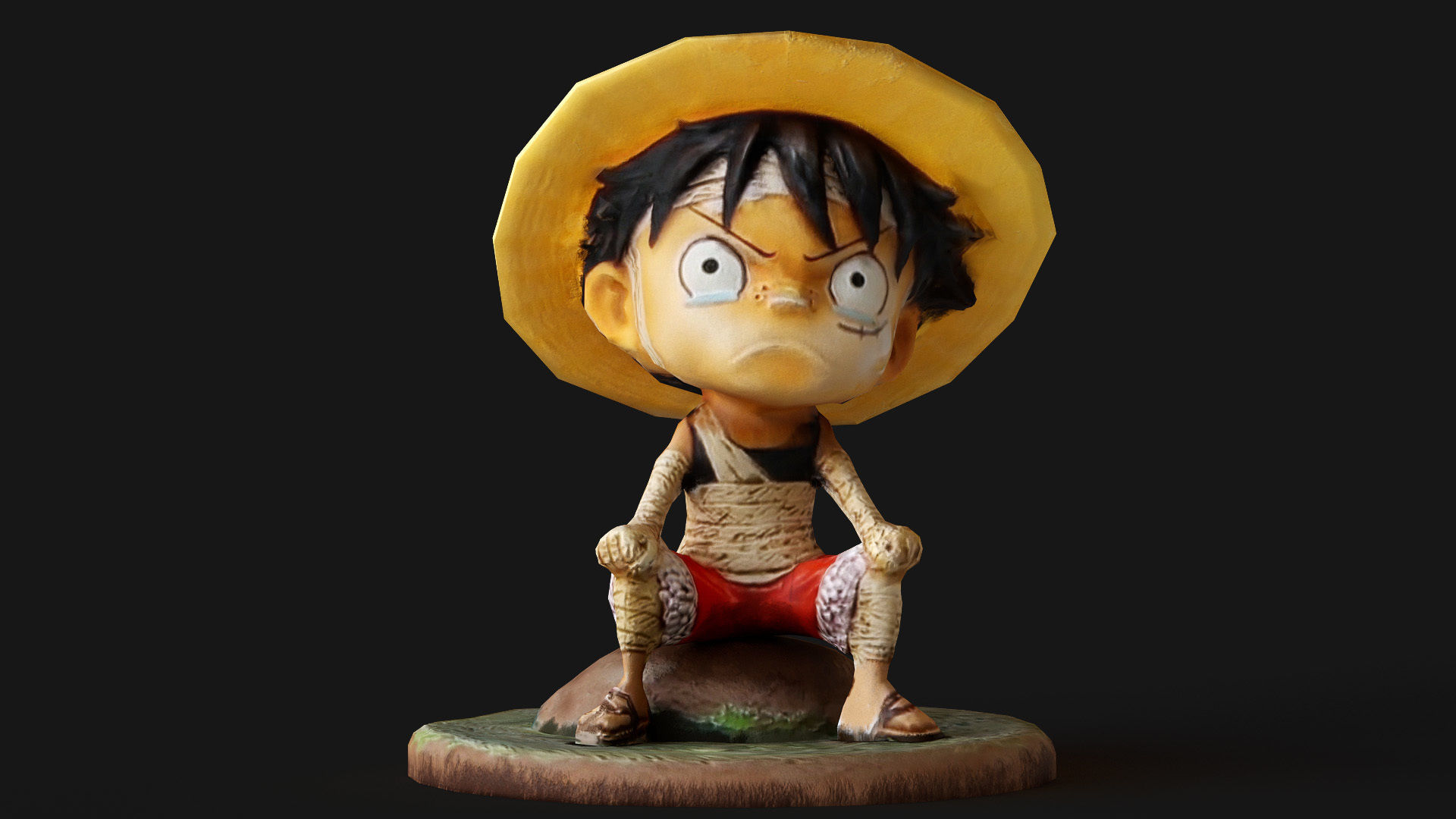 Luffy Small Figure Low-poly 3D model_15