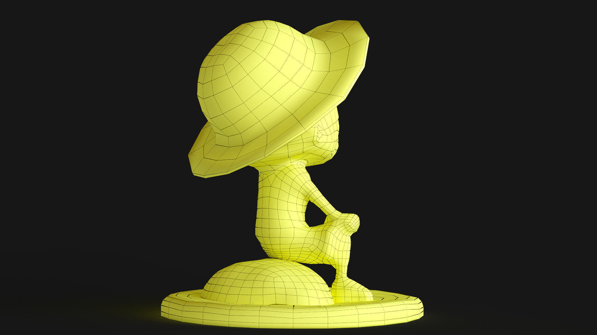 Luffy Small Figure Low-poly 3D model_31