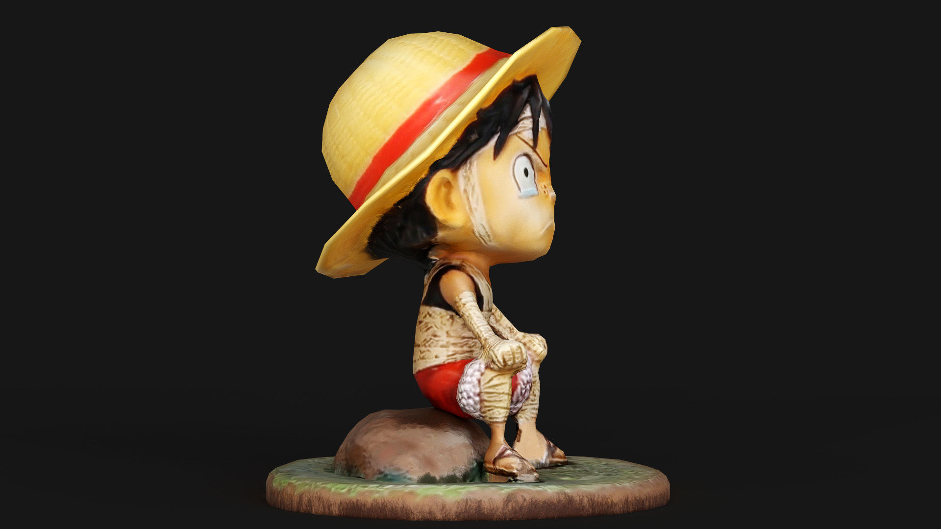 Luffy Small Figure Low-poly 3D model_10