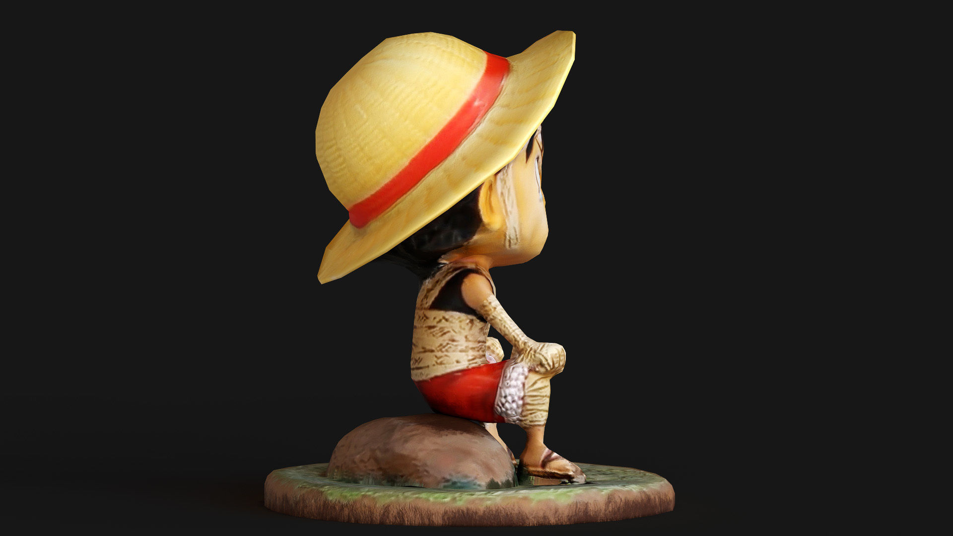 Luffy Small Figure Low-poly 3D model_8