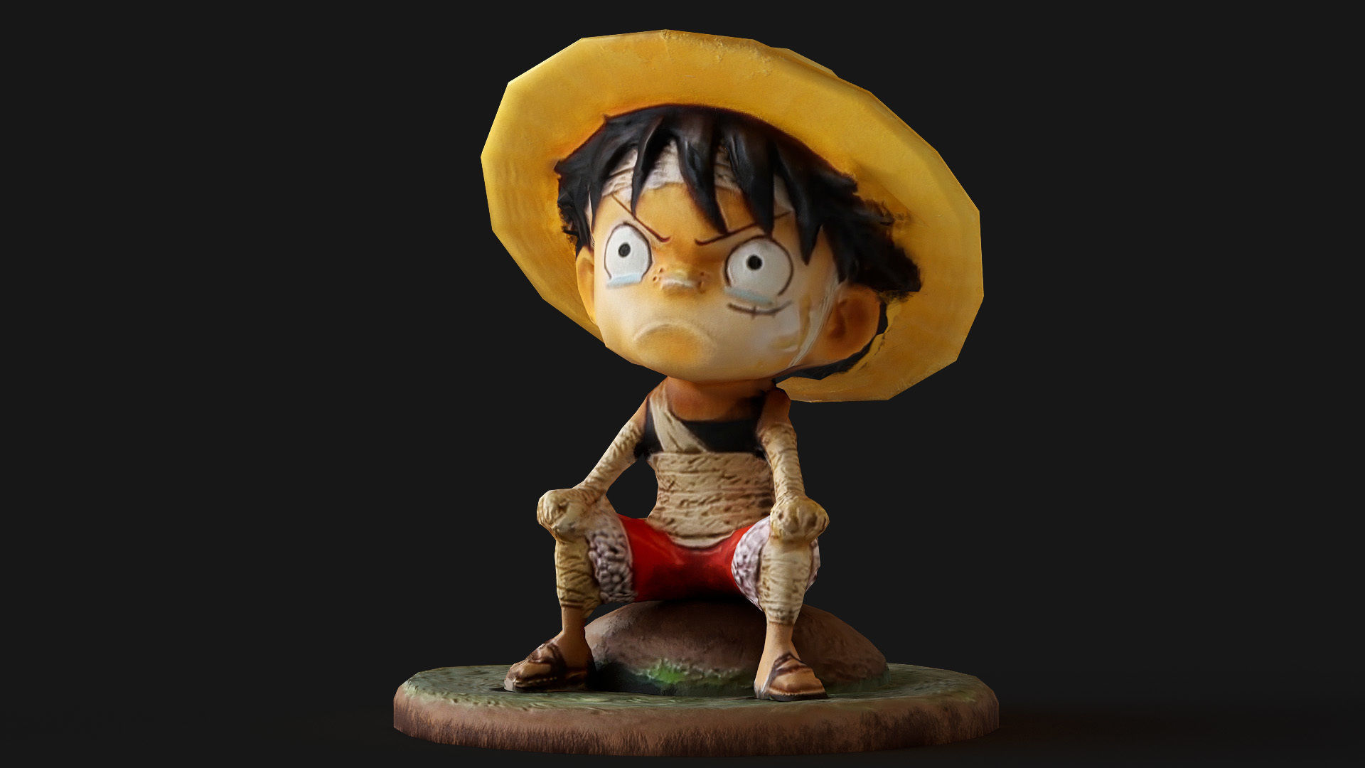 Luffy Small Figure Low-poly 3D model_17