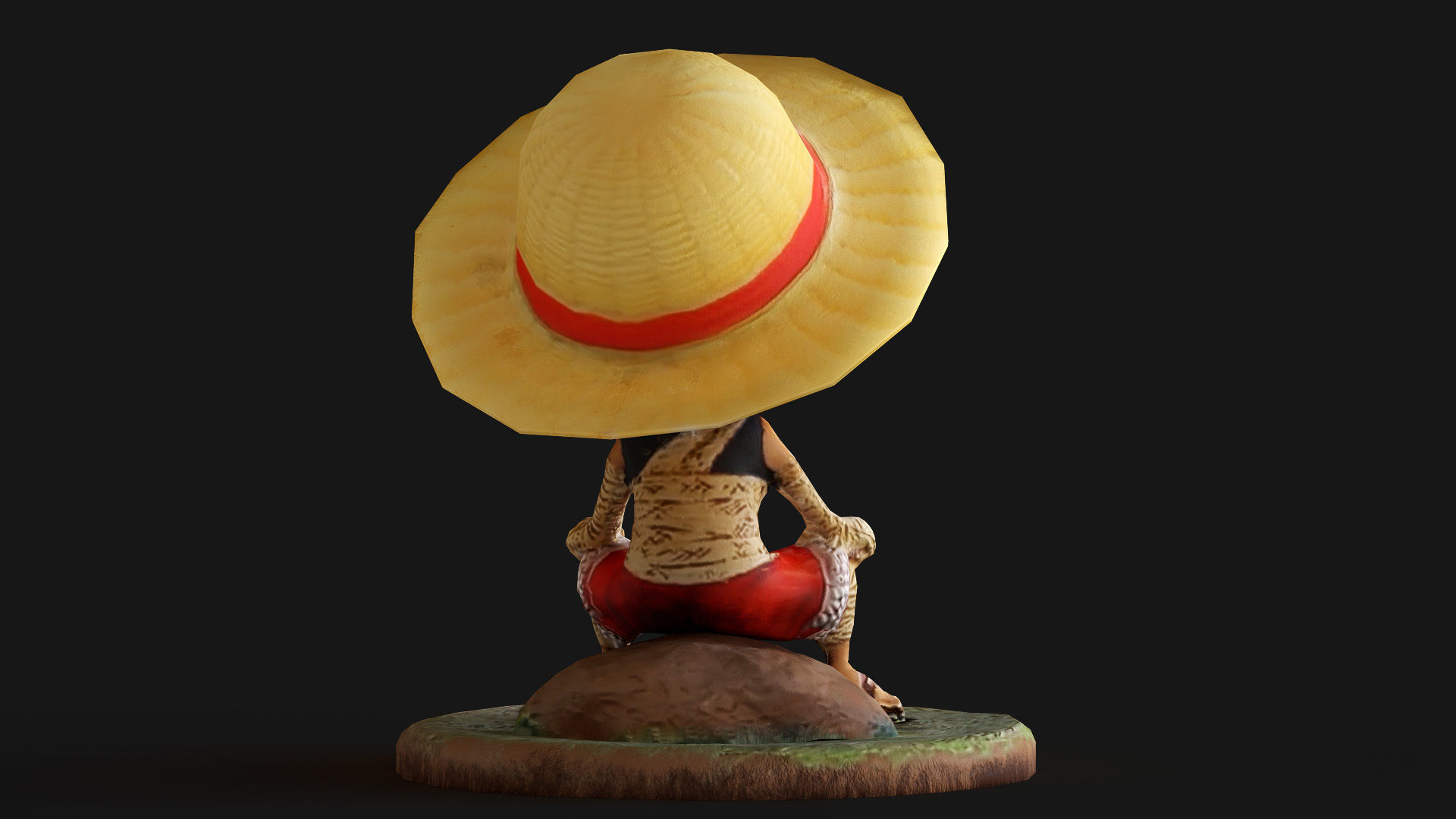 Luffy Small Figure Low-poly 3D model_2