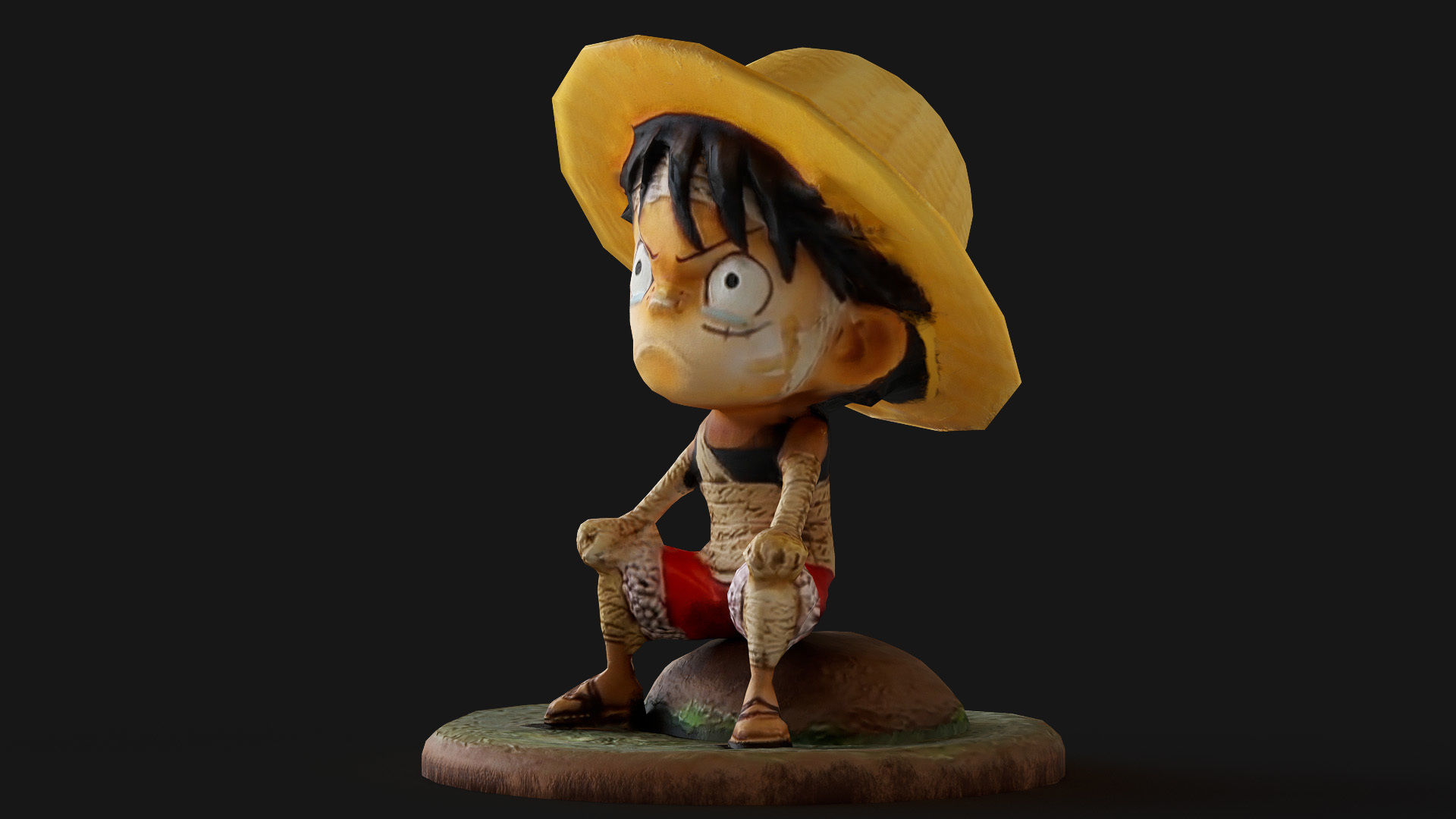 Luffy Small Figure Low-poly 3D model_19