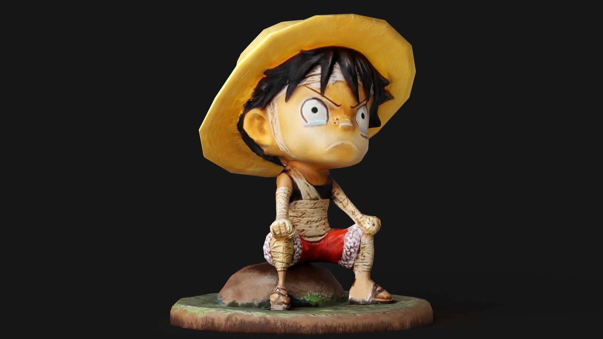 Luffy Small Figure Low-poly 3D model_13