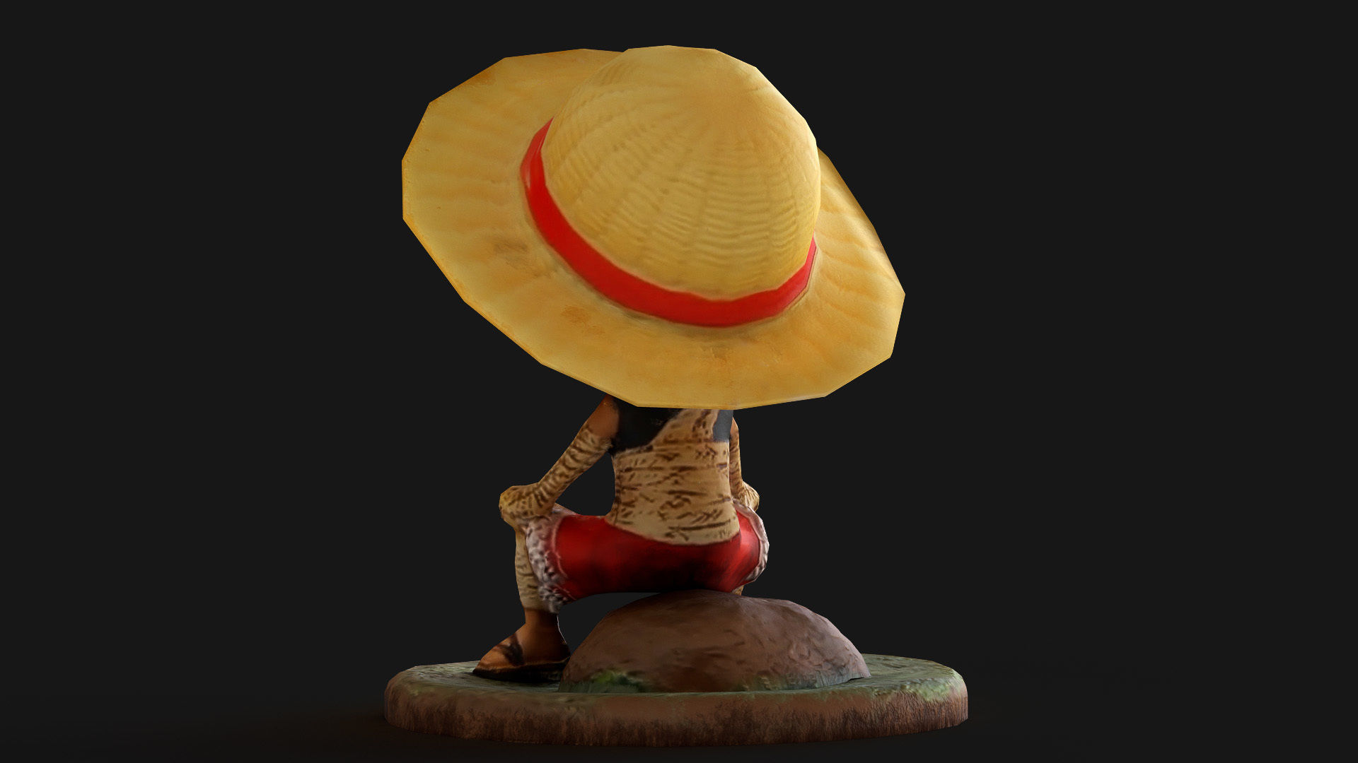 Luffy Small Figure Low-poly 3D model_26