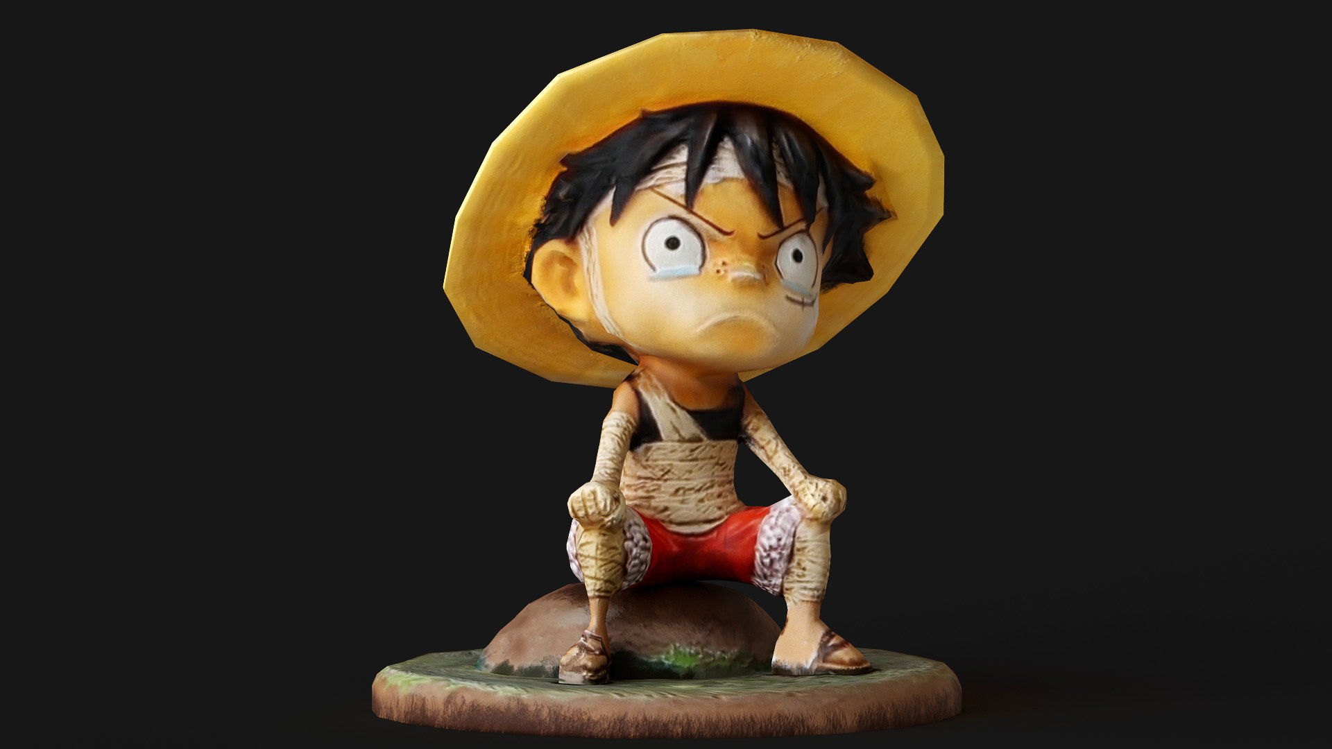 Luffy Small Figure Low-poly 3D model_14