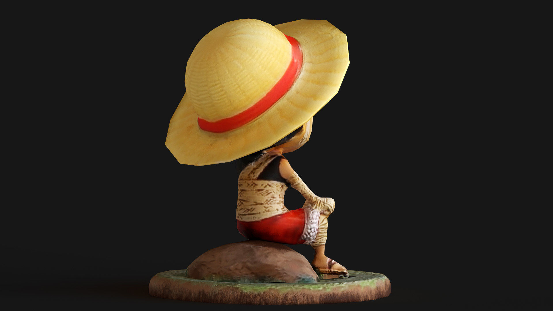 Luffy Small Figure Low-poly 3D model_6