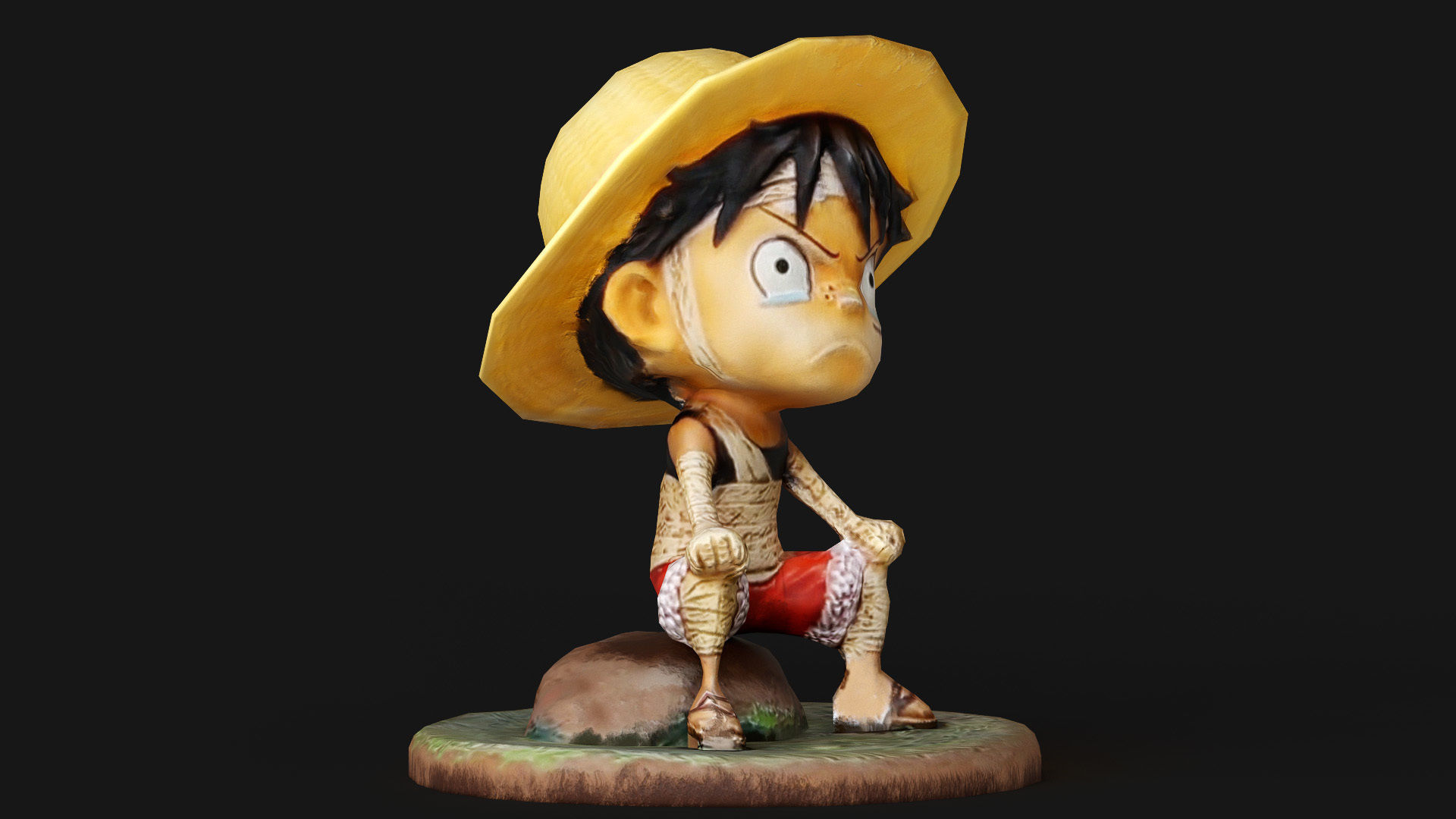 Luffy Small Figure Low-poly 3D model_12