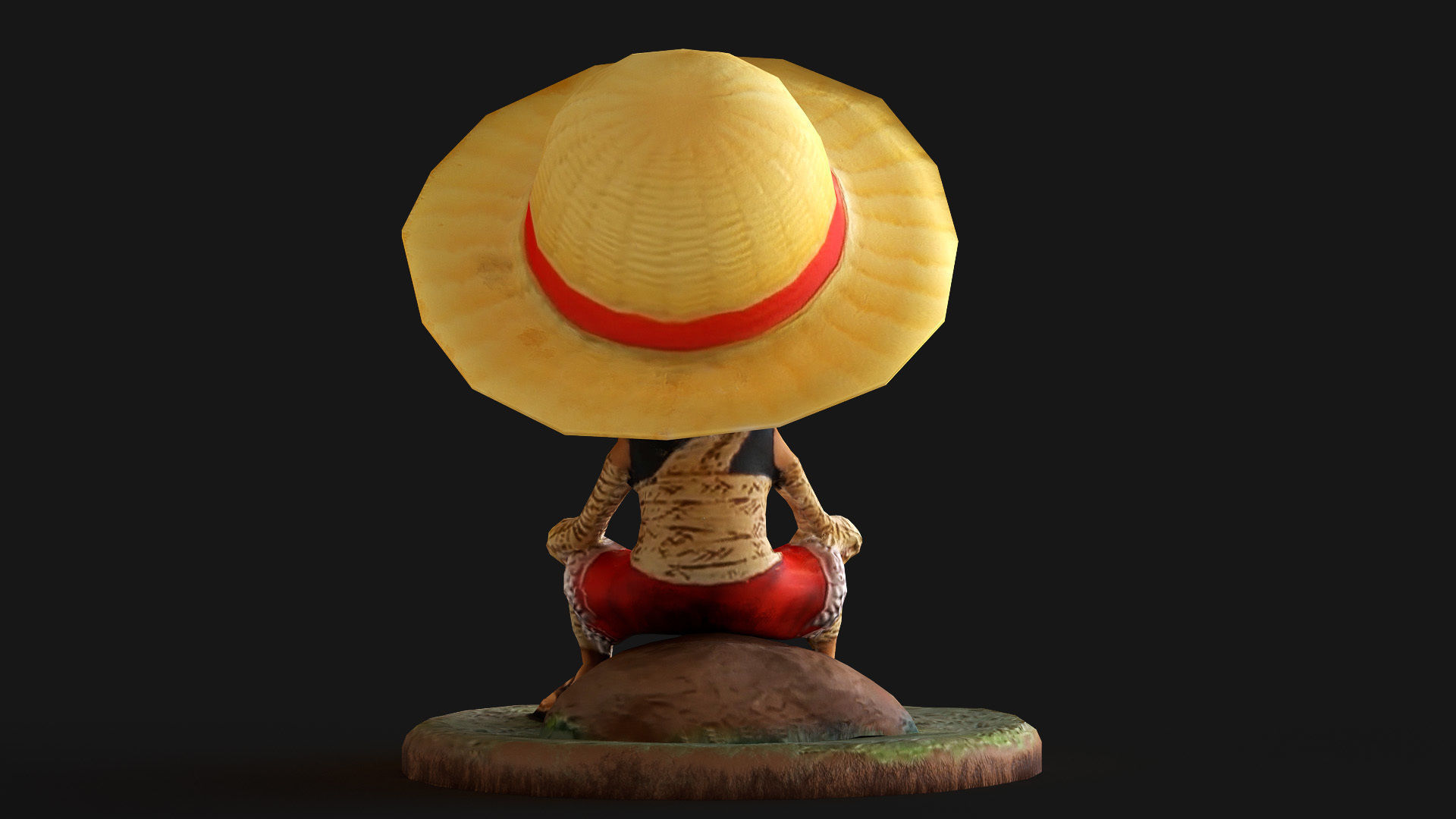 Luffy Small Figure Low-poly 3D model_28