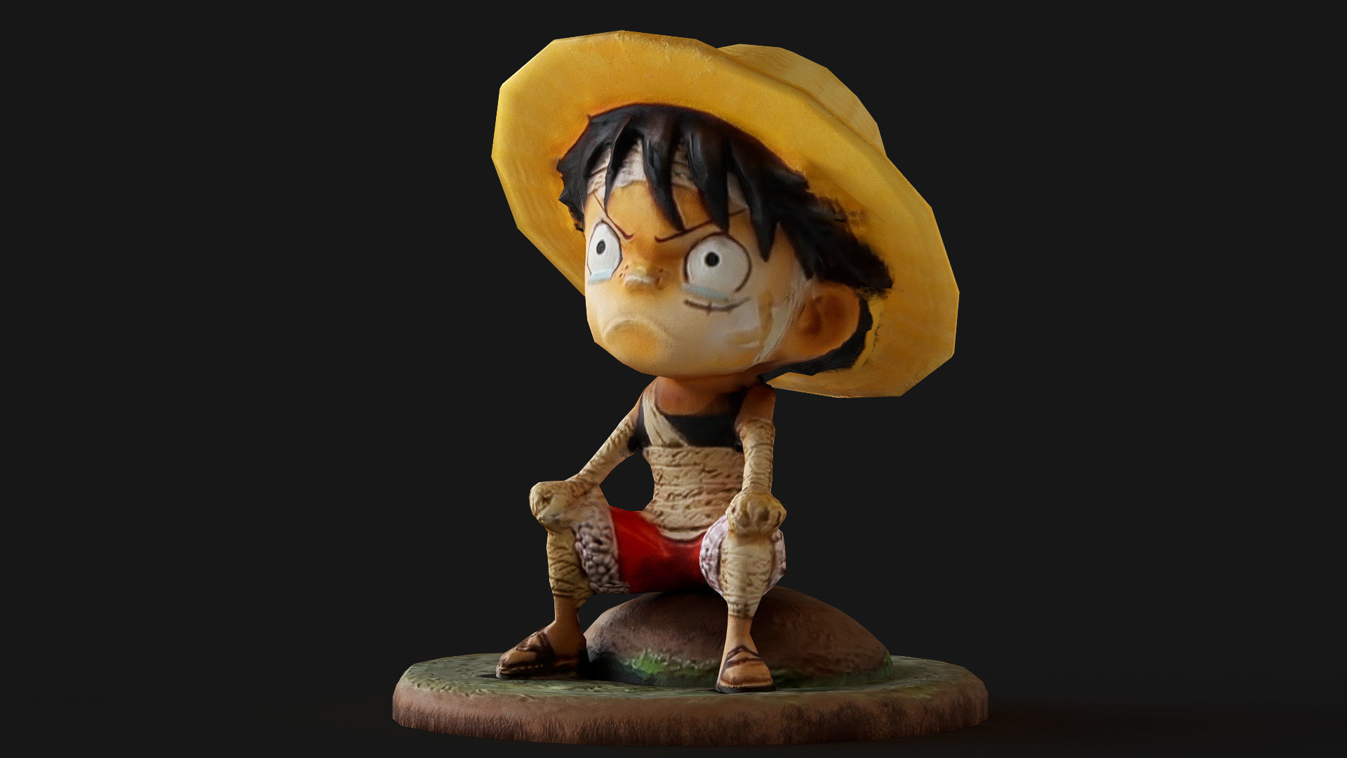 Luffy Small Figure Low-poly 3D model_18