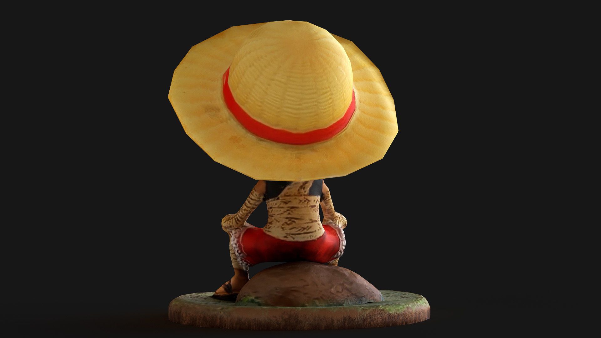 Luffy Small Figure Low-poly 3D model_27
