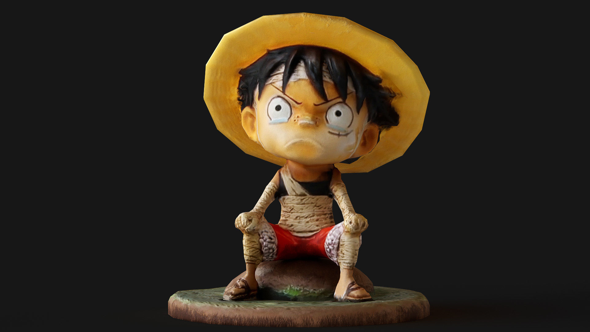 Luffy Small Figure Low-poly 3D model_16