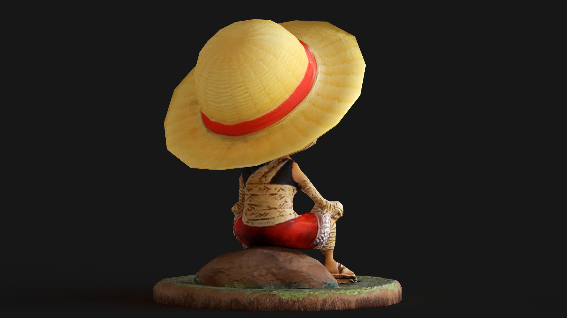 Luffy Small Figure Low-poly 3D model_4