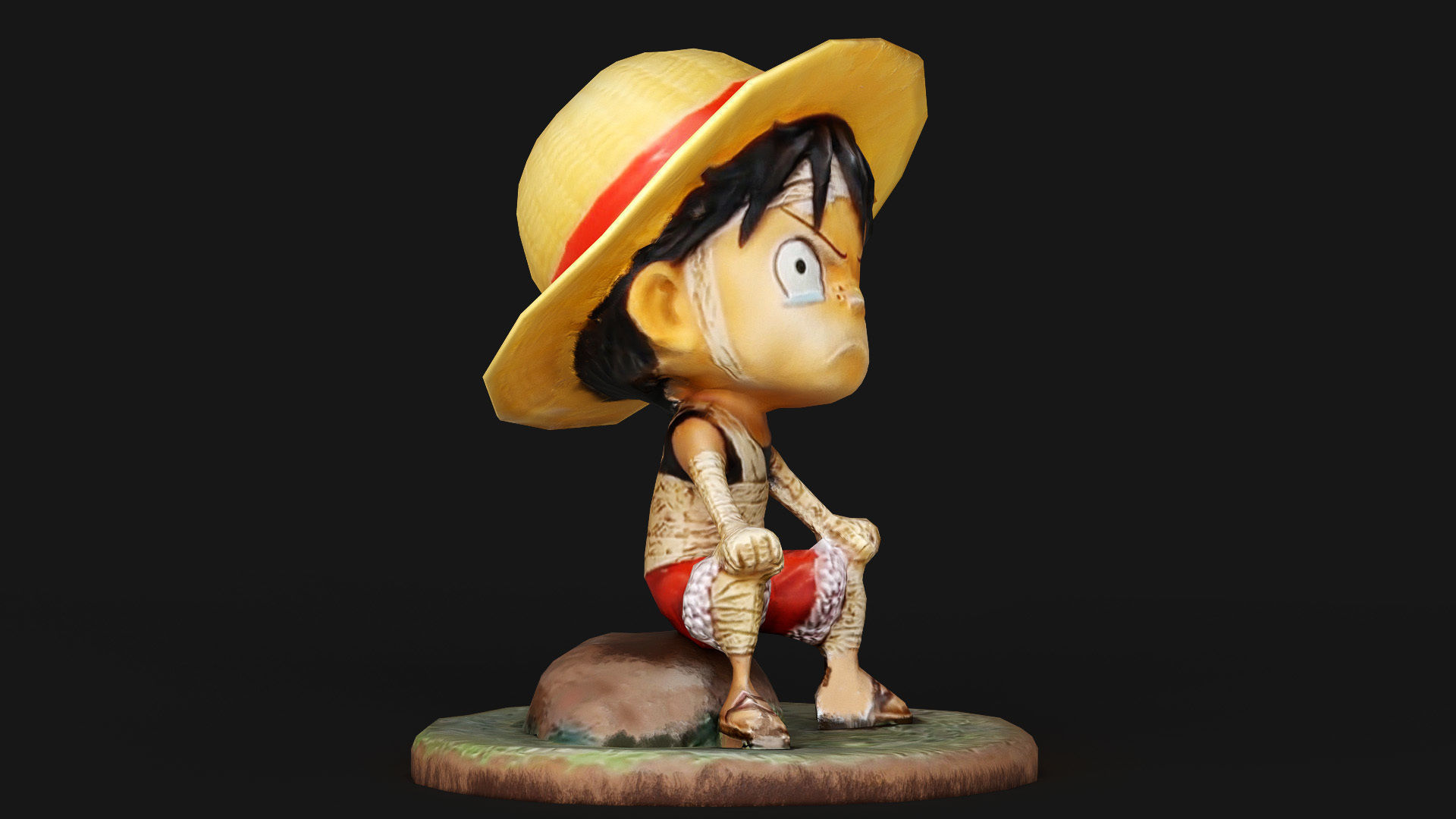 Luffy Small Figure Low-poly 3D model_11