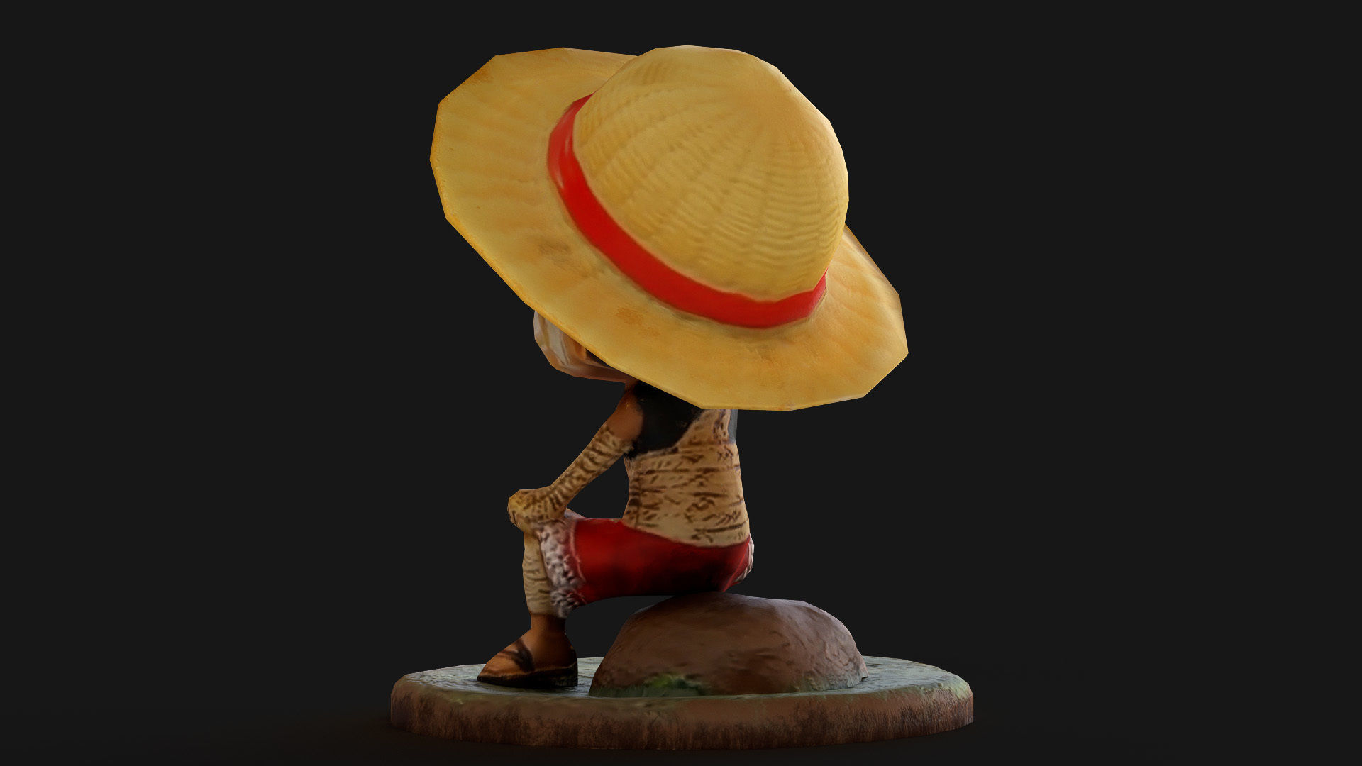 Luffy Small Figure Low-poly 3D model_25