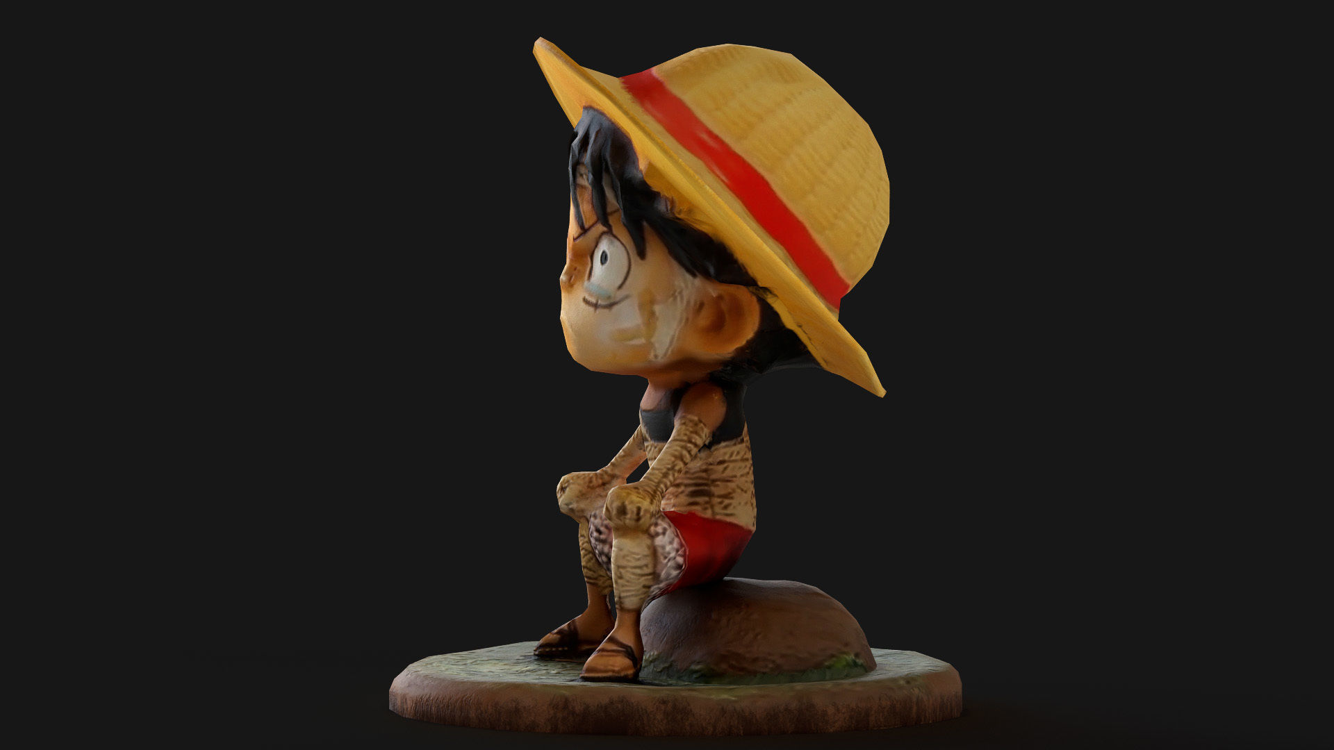 Luffy Small Figure Low-poly 3D model_21