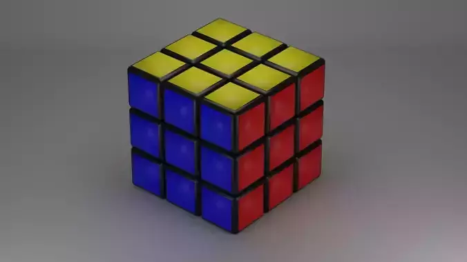 Rubiks cube Low-poly 3D model