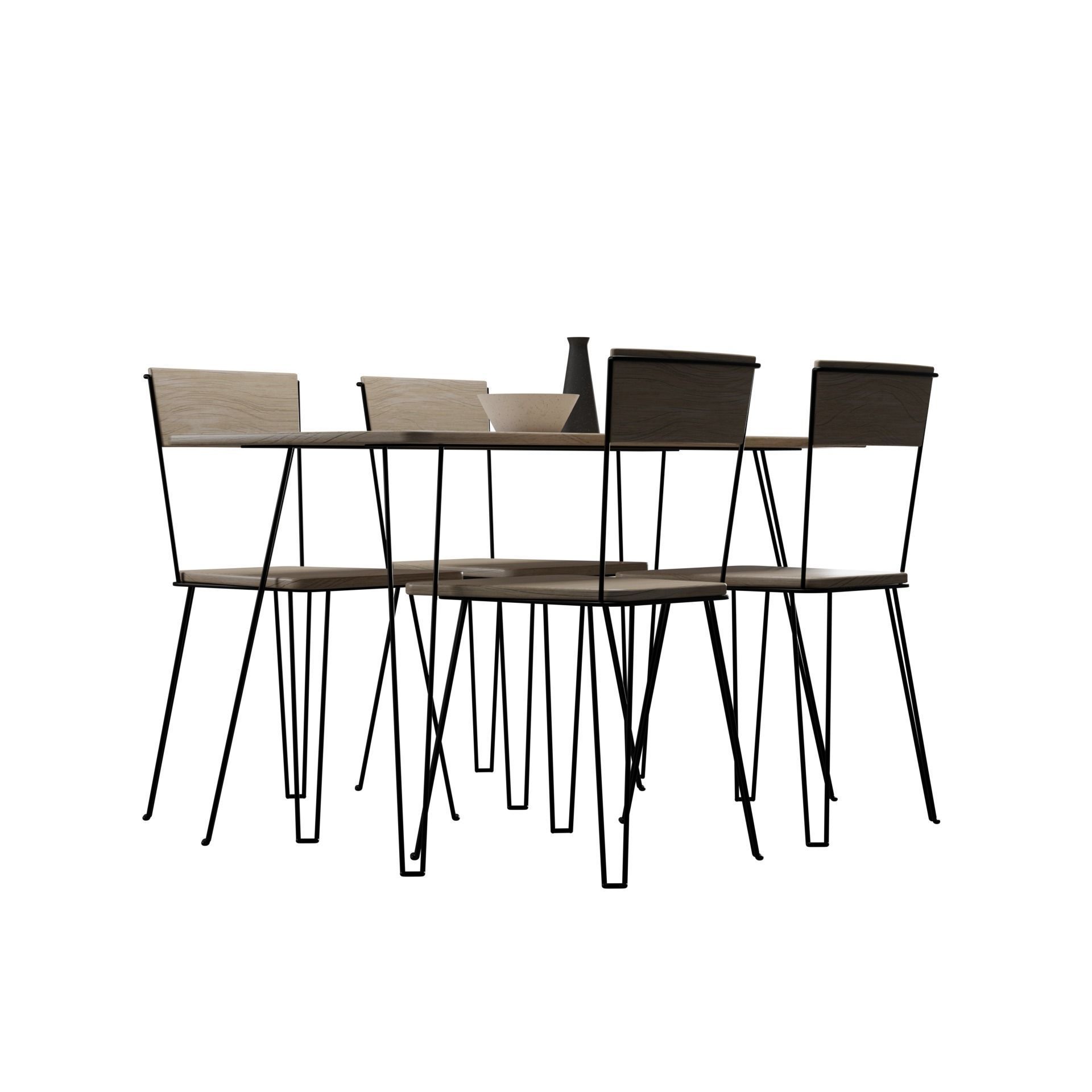 Dining Table Set001  3D model_2
